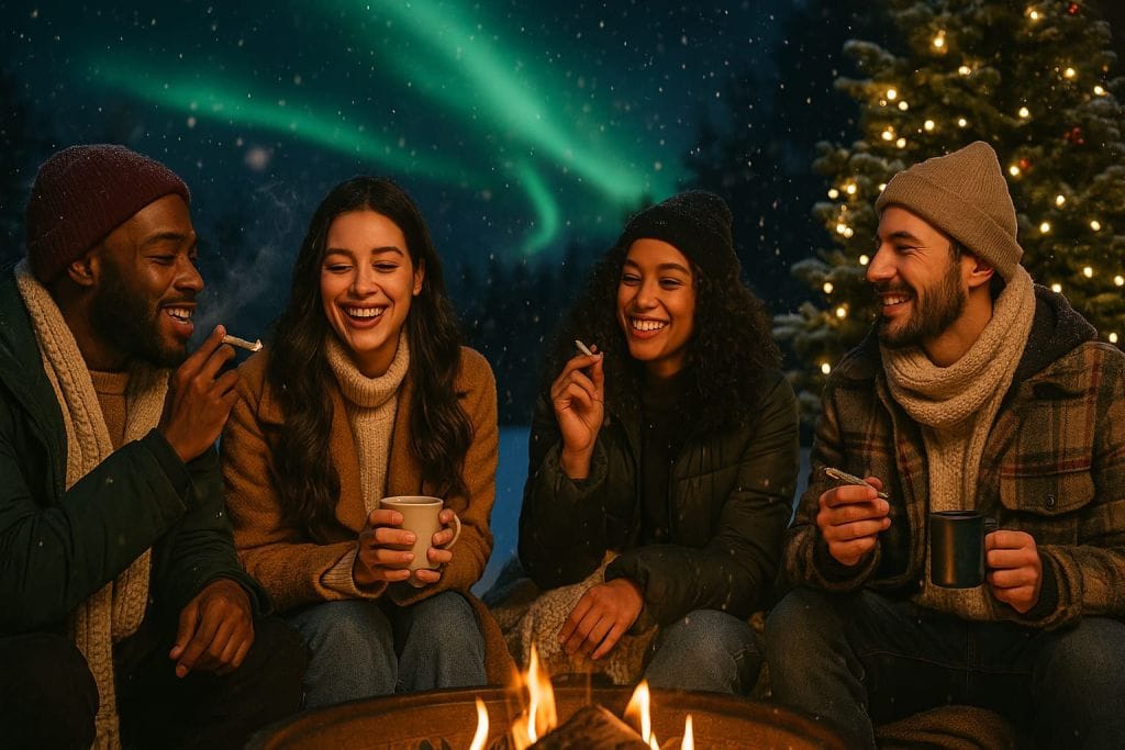 Cannabis Holiday Party With Friends