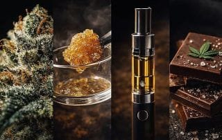 How long THC stays in your system cannabis guide showing weed, vape cartridges, dabs and edibles